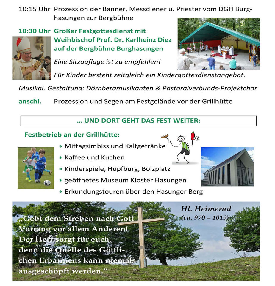 Festwochenende 1000 Jahre Heiliger Heimerad